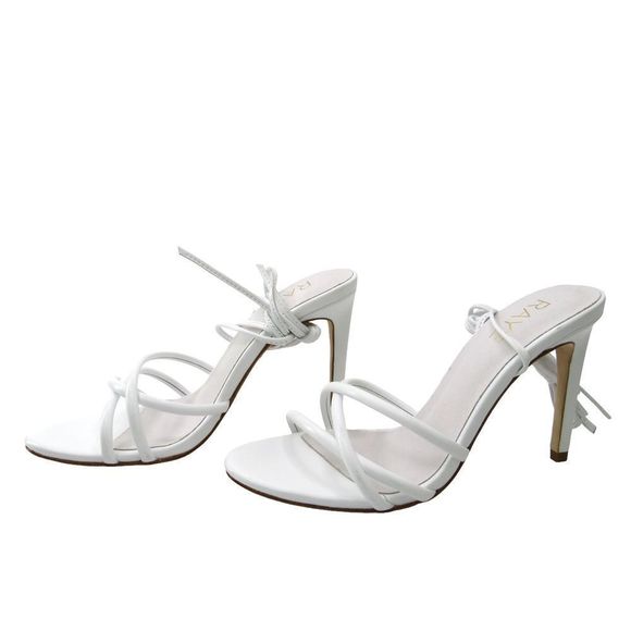 RAYE WOMEN'S SWAY LEATHE ANKLE WRAP HEELS IN WHITE SZ 7 - Picture 4 of 9